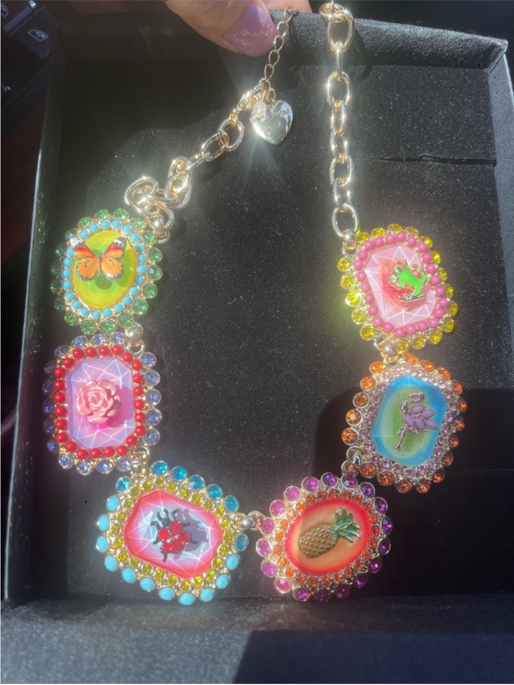 Betsey Johnson Multicolor Fruit & Floral Statement Necklace WOW Dolche style